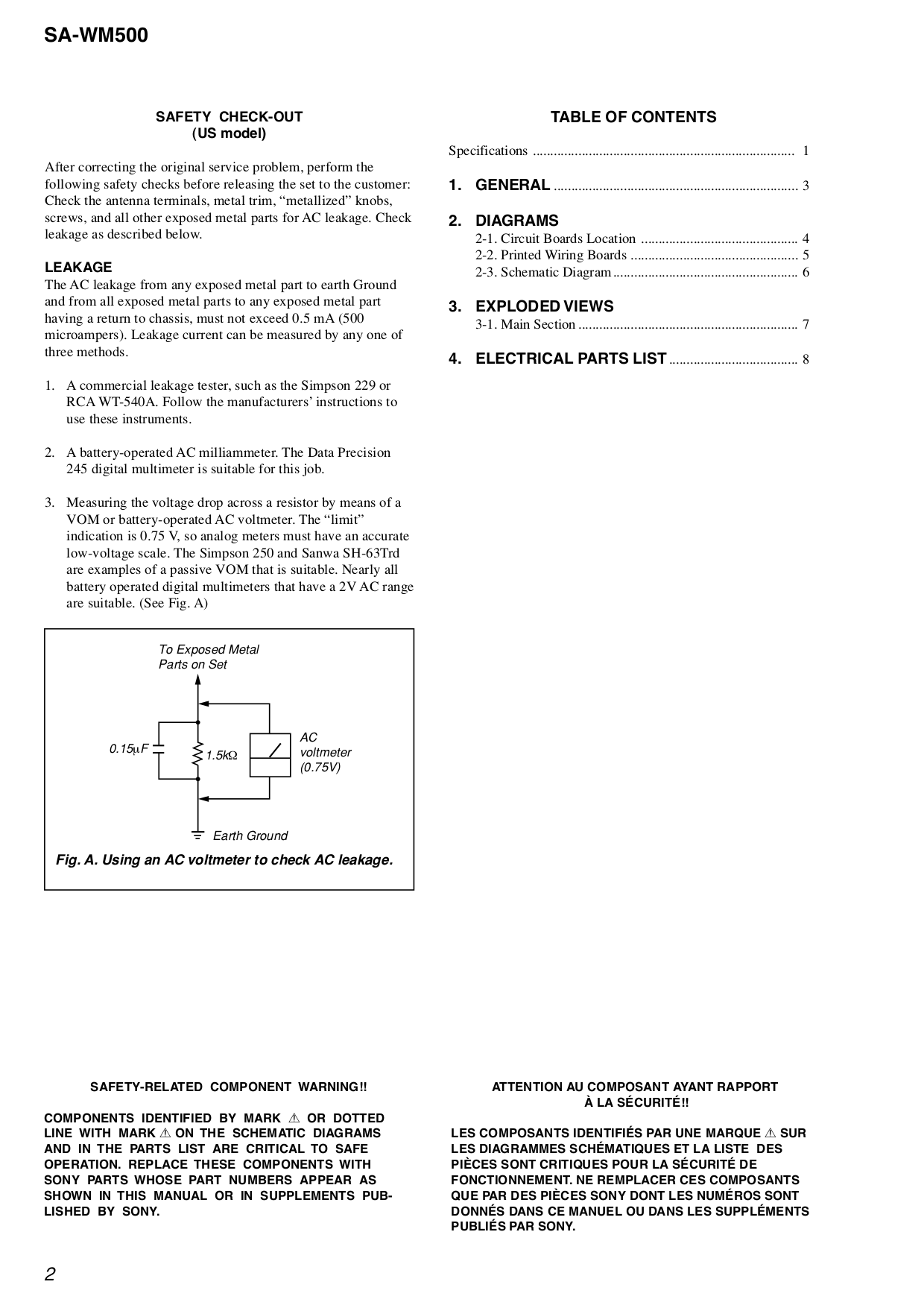 PDF manual for Sony Subwoofer SA-WM500